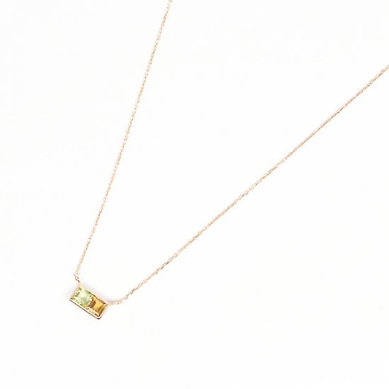ペリドット / シトリン バイカラー ネックレス | K10YG