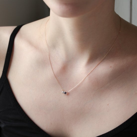 ブルートパーズ / アイオライト バイカラー ネックレス | K10YG