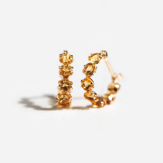 シトリン スナップ  フープ  ピアス | K10YG【WEB/ランドマーク店限定】