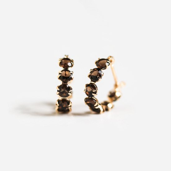 スモーキークォーツ スナップ フープ ピアス | K10YG【WEB/ランドマーク店限定】