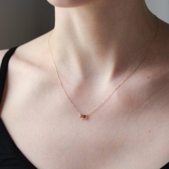 シトリン / スモーキークォーツ バイカラー ネックレス | K10YG