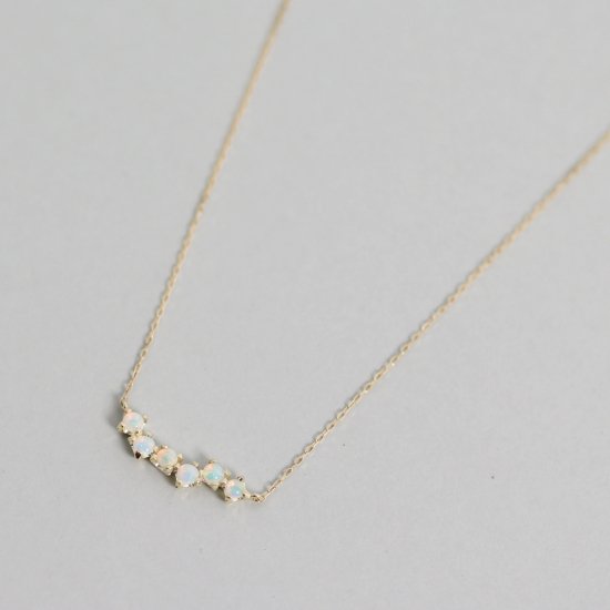 オパール クラスター ネックレス | K10YG