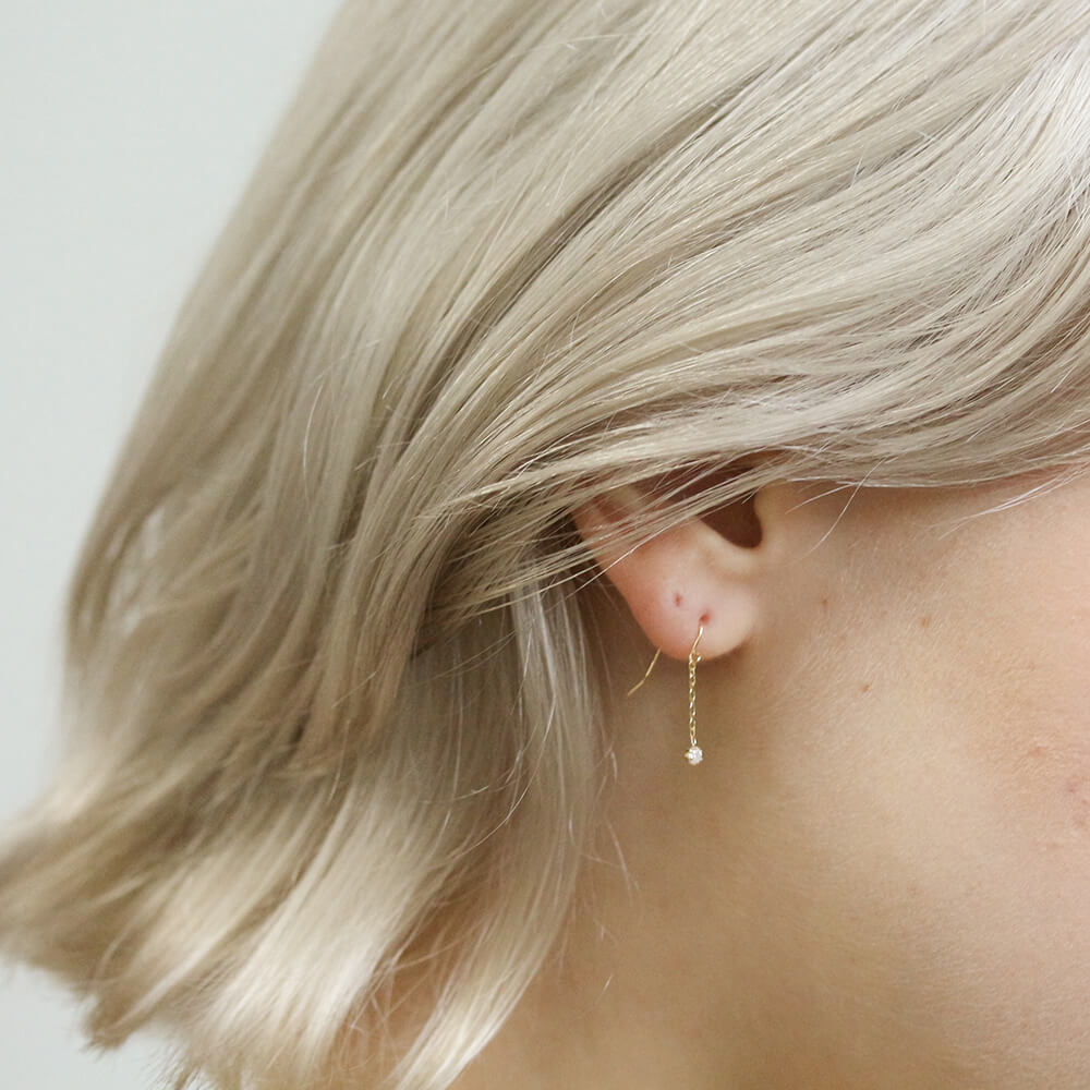 testtest.v003.work / 一石 ダイヤモンド 0.1ct フック ピアス| K18