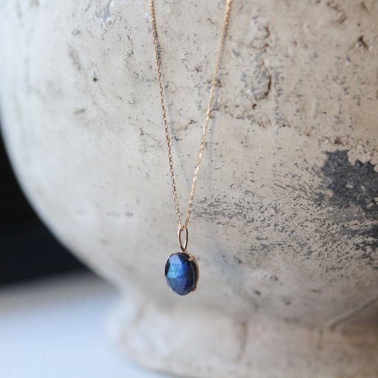 ラブラドライト / オニキス ネックレス | K10YG