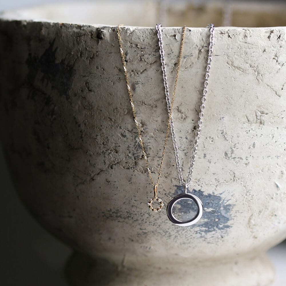 オープンサークル ペア ネックレス | K10YG/SV925【Web限定】