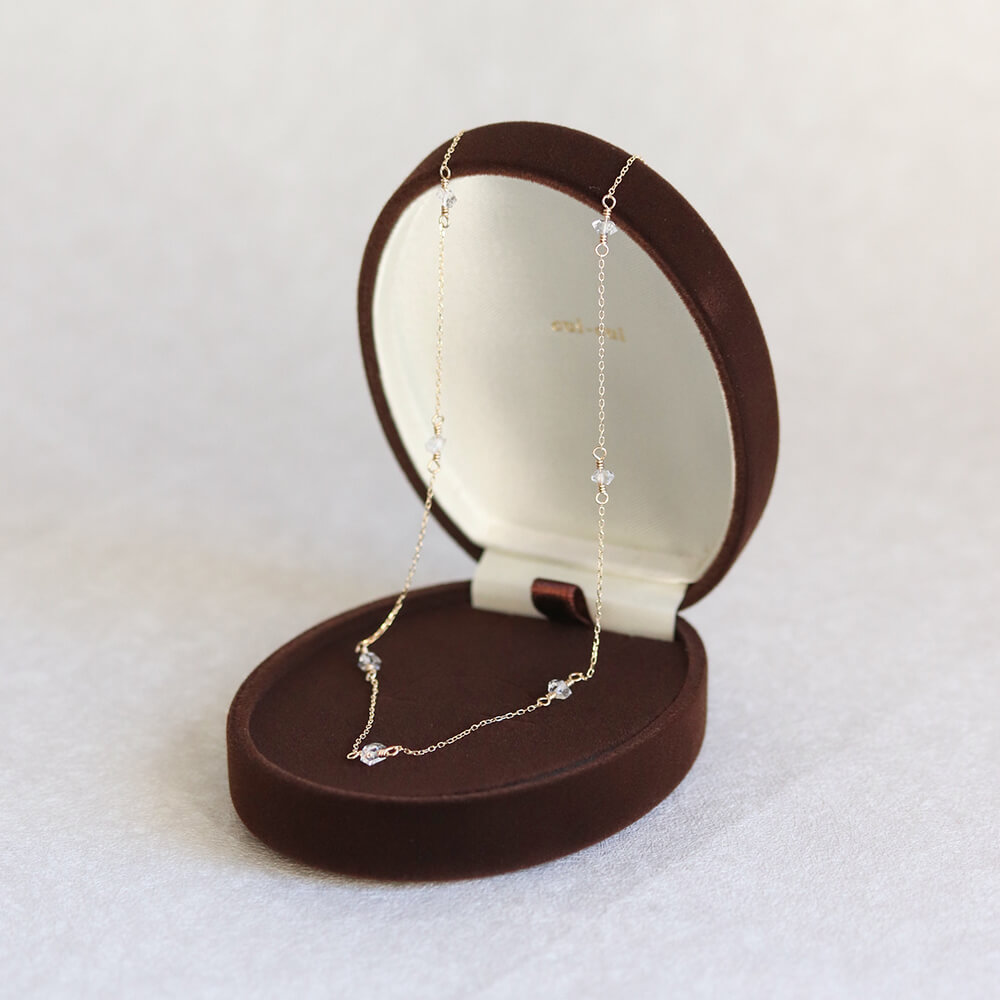 ハーキマーダイヤモンド ネックレス | K10YG