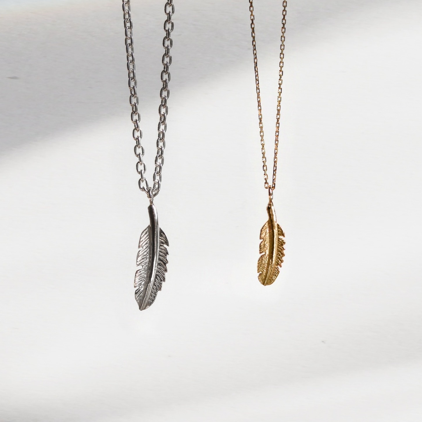 フェザー ペア ネックレス | K10YG/SV925【Web限定】