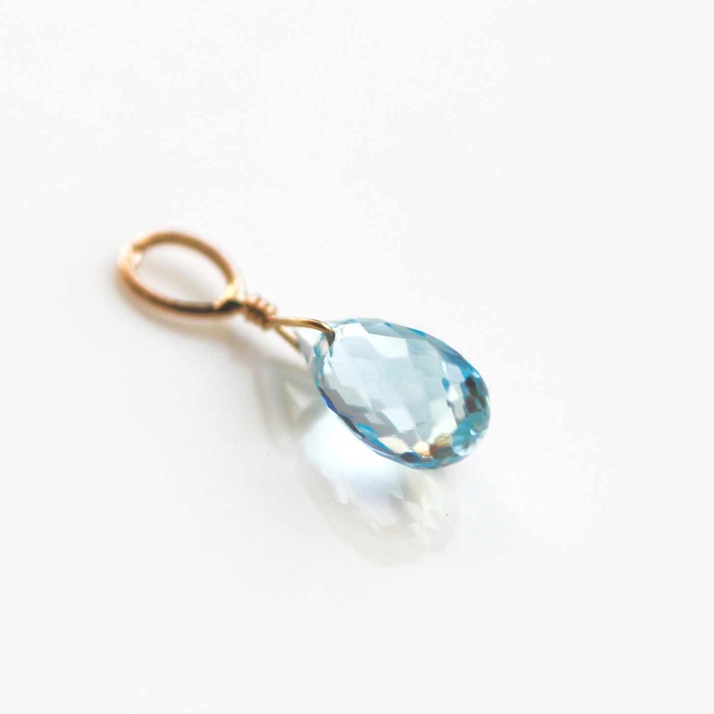 スカイブルートパーズ チャーム | K10YG