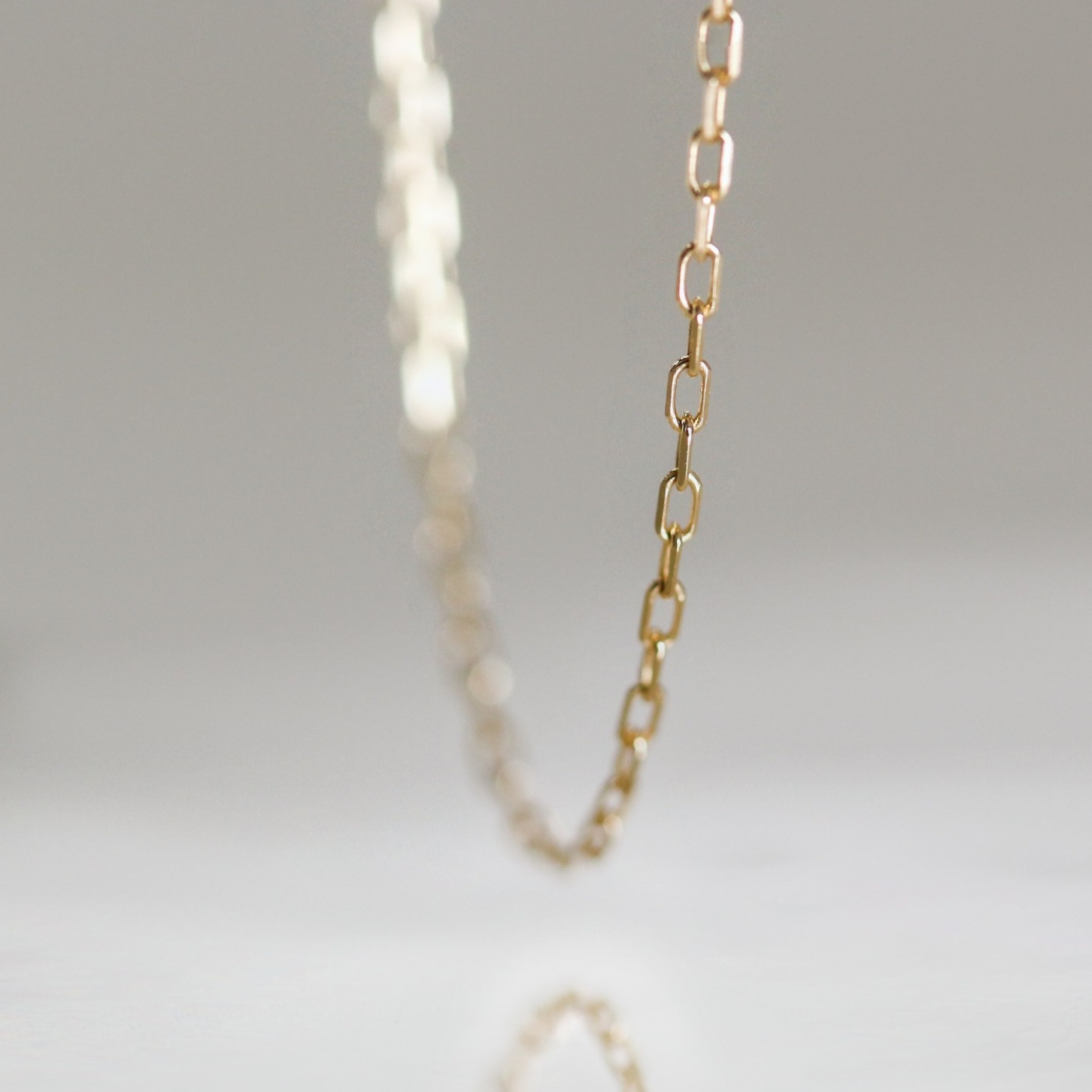 ゴールド 小豆 チェーン ネックレス 70cm | K10YG